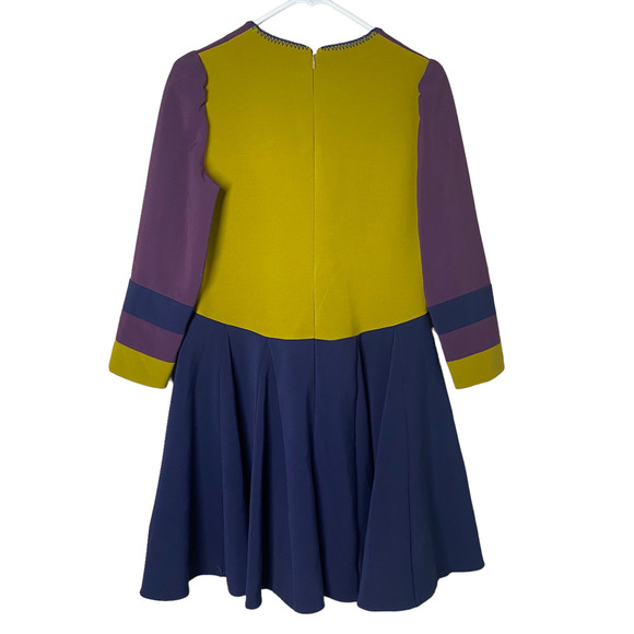 Roksanda A line Color Bock 3/4 Sleeve Dress sz 12 - Picture 6 of 9